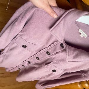 Lilac Pink Mauve Fleece Shacket